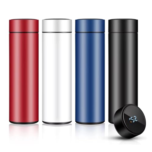 Smart Flask 500ml - Stainless Steel, Vacuum Insulated Water Bottle with LED Touch Screen Temperature Display, Leakproof & Perfect for Travel, Gym, Home, and Office. (Red) - P002