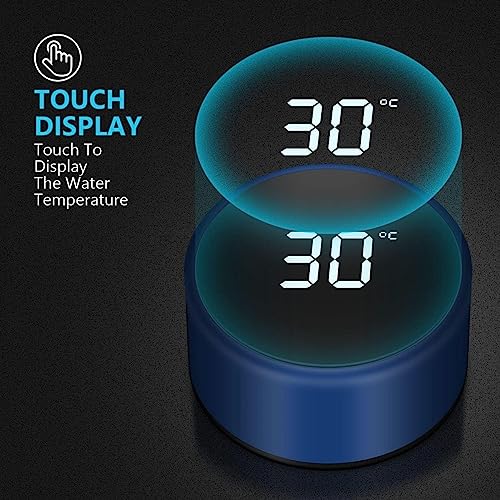 Smart Flask 500ml - Stainless Steel, Vacuum Insulated Water Bottle with LED Touch Screen Temperature Display, Leakproof & Perfect for Travel, Gym, Home, and Office. (Blue) - P002