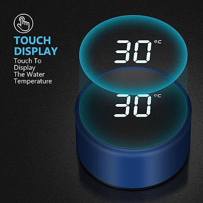 Smart Flask 500ml - Stainless Steel, Vacuum Insulated Water Bottle with LED Touch Screen Temperature Display, Leakproof & Perfect for Travel, Gym, Home, and Office. (Blue) - P002